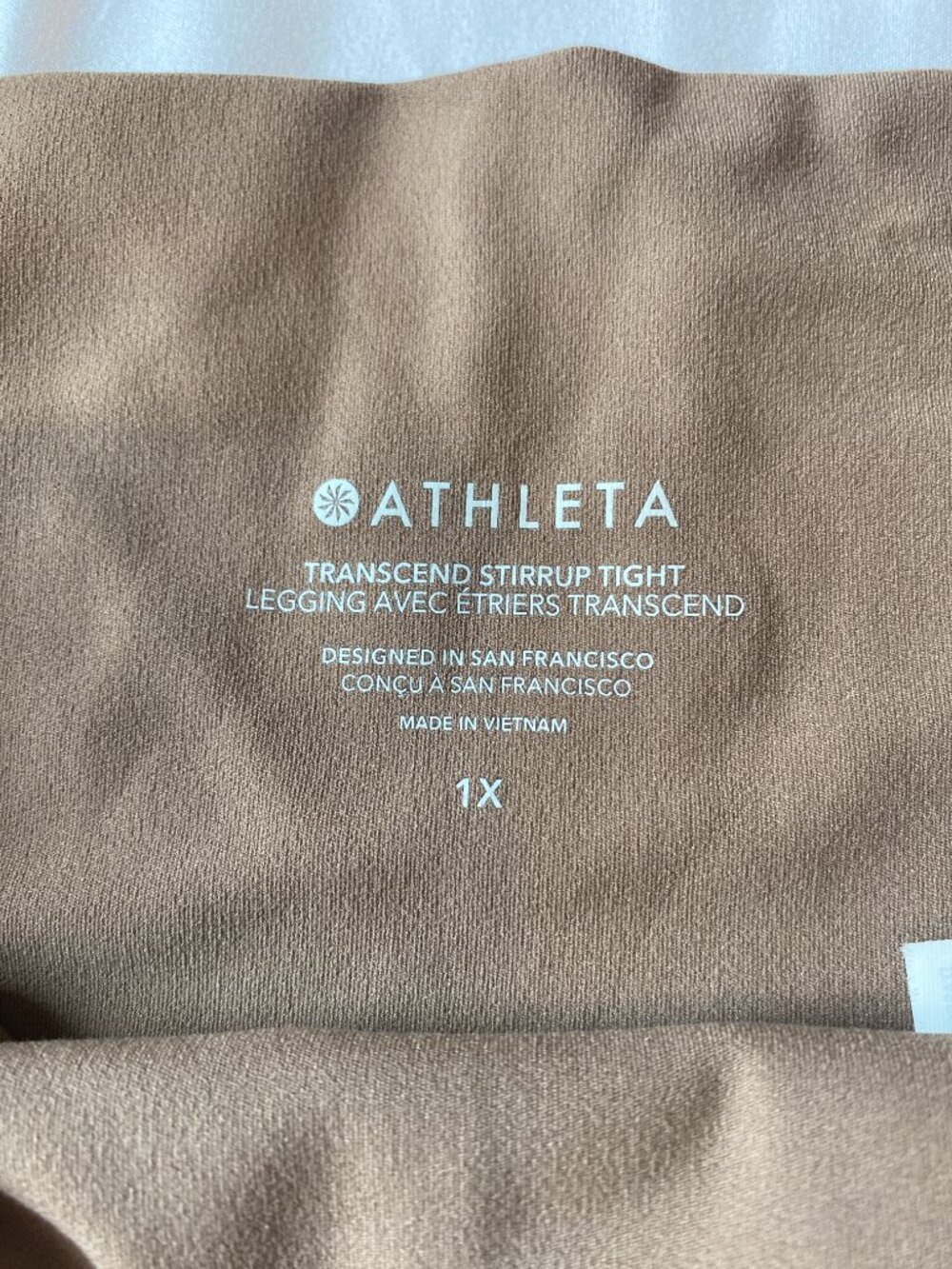Athleta Transcend Stirrup Leggings 1X Brown High Rise Yoga Plus Size - Picture 3 of 7